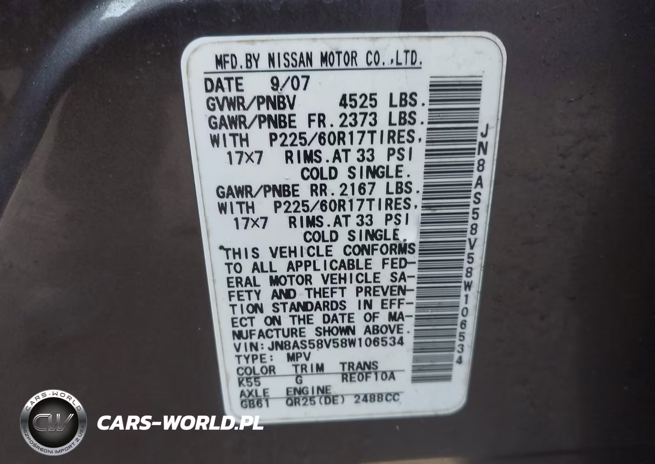 2008 Nissan Rogue Sl VIN:JN8AS58V58W106534 - 9