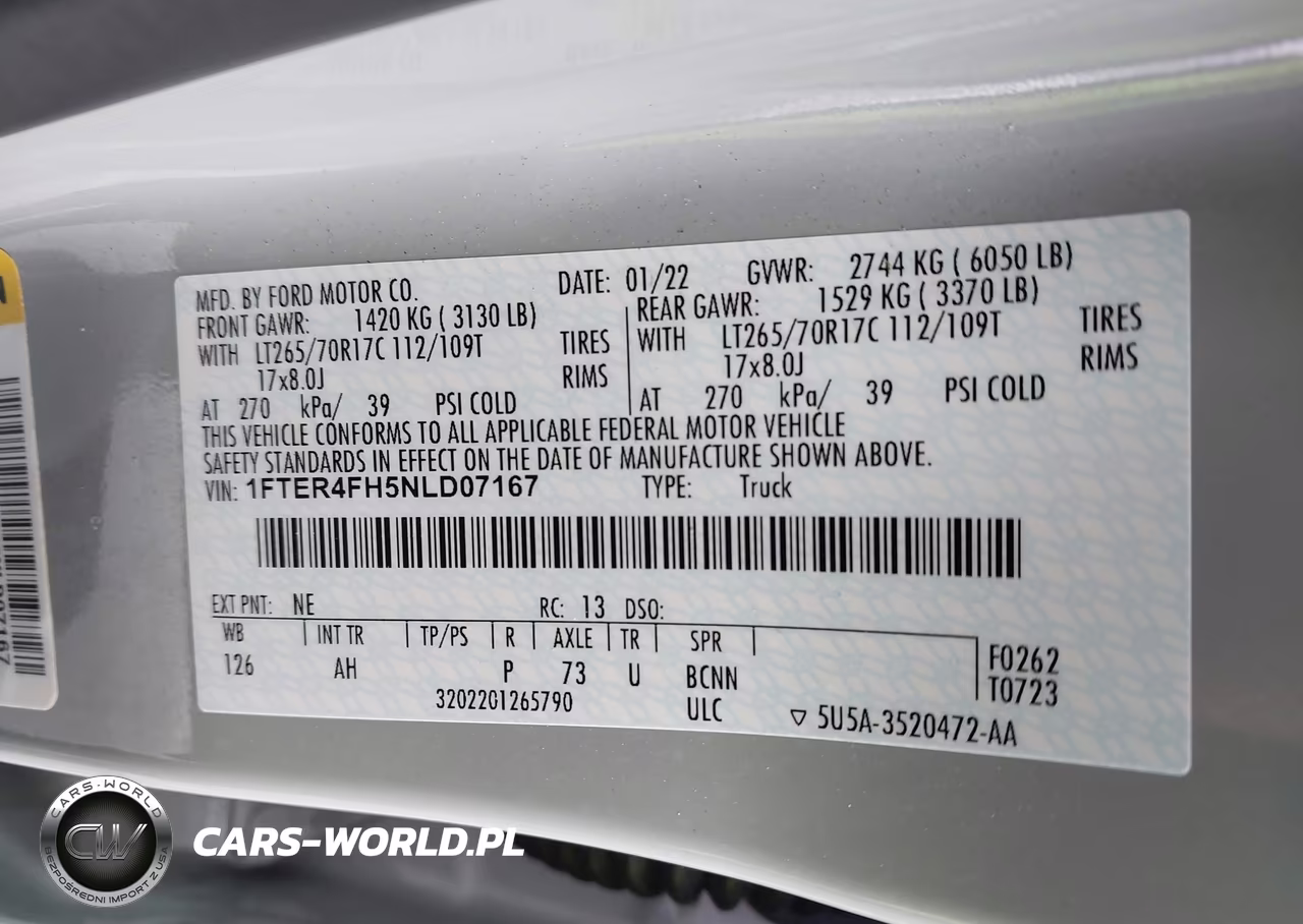 2022 Ford Ranger Xlt VIN:1FTER4FH5NLD07167 - 9
