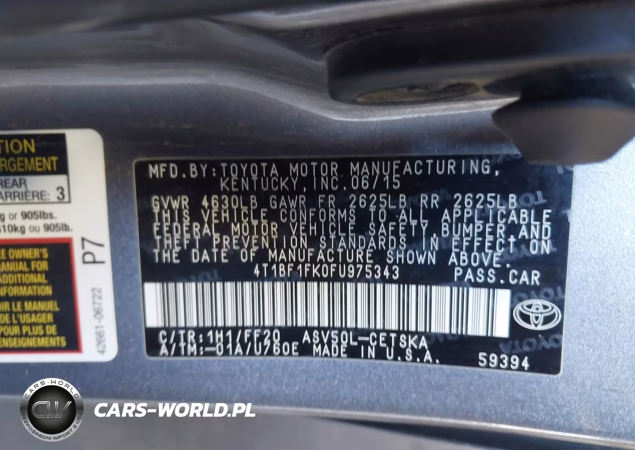 2015 Toyota Camry Se VIN:4T1BF1FK0FU975343 - 9