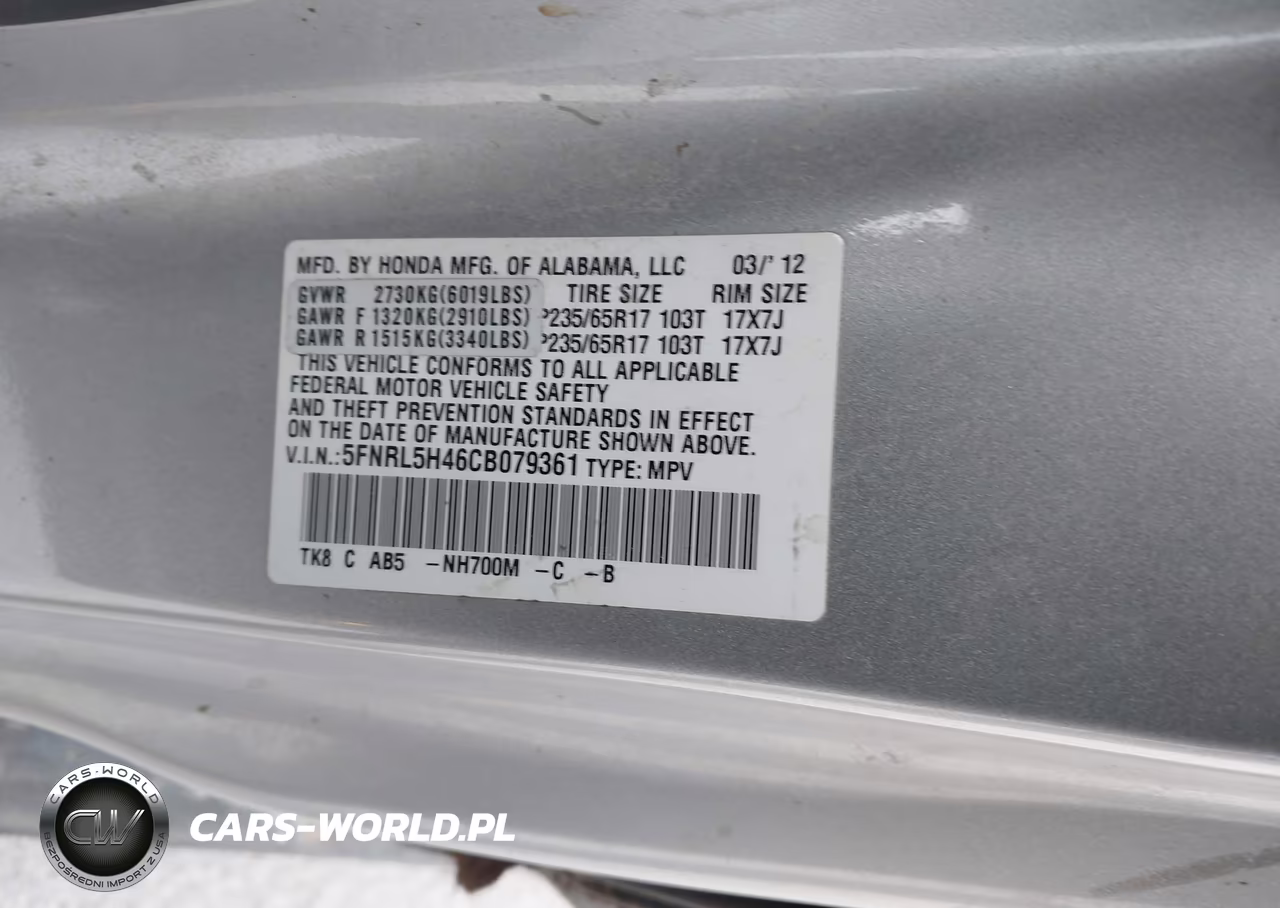 2012 Honda Odyssey Ex VIN:5FNRL5H46CB079361 - 9