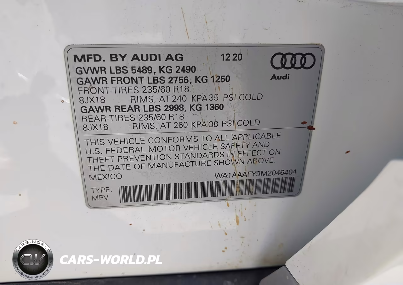 2021 Audi Q5 Premium 45 Tfsi Quattro S Tronic VIN:WA1AAAFY9M2046404 - 9