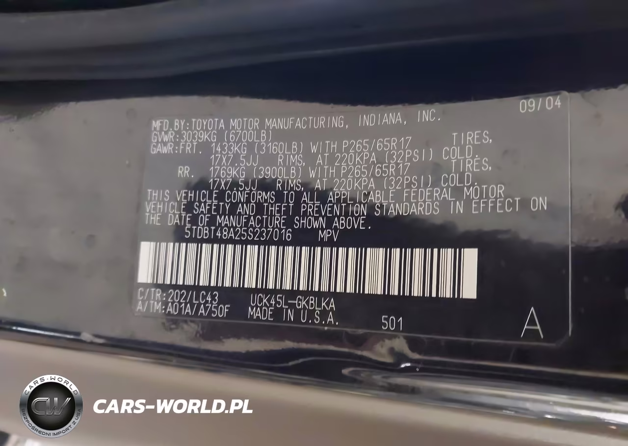 2005 Toyota Sequoia Limited V8 VIN:5TDBT48A25S237016 - 9