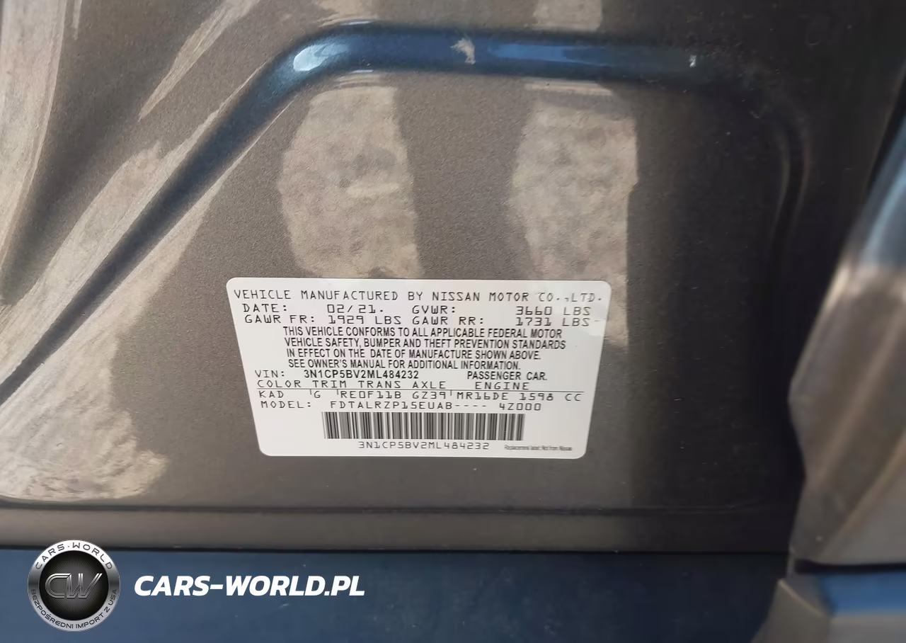 2021 Nissan Kicks S Xtronic Cvt VIN:3N1CP5BV2ML484232 - 9