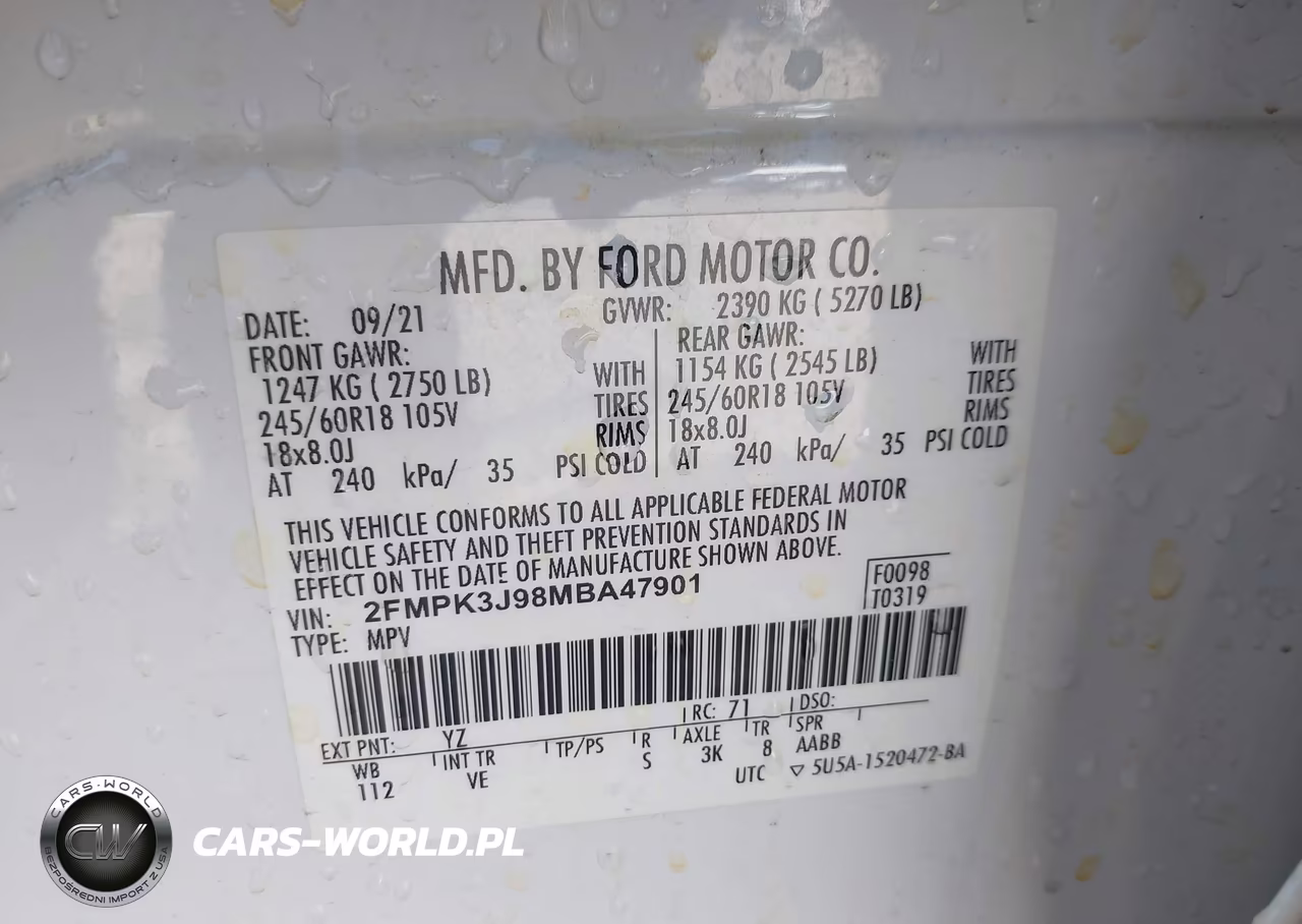 2021 Ford Edge Sel VIN:2FMPK3J98MBA47901 - 9
