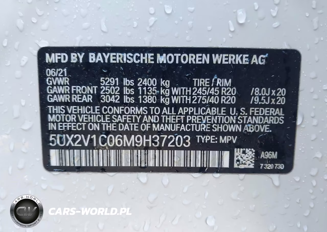 2021 BMW X4 xDrive30I VIN:5UX2V1C06M9H37203 - 9