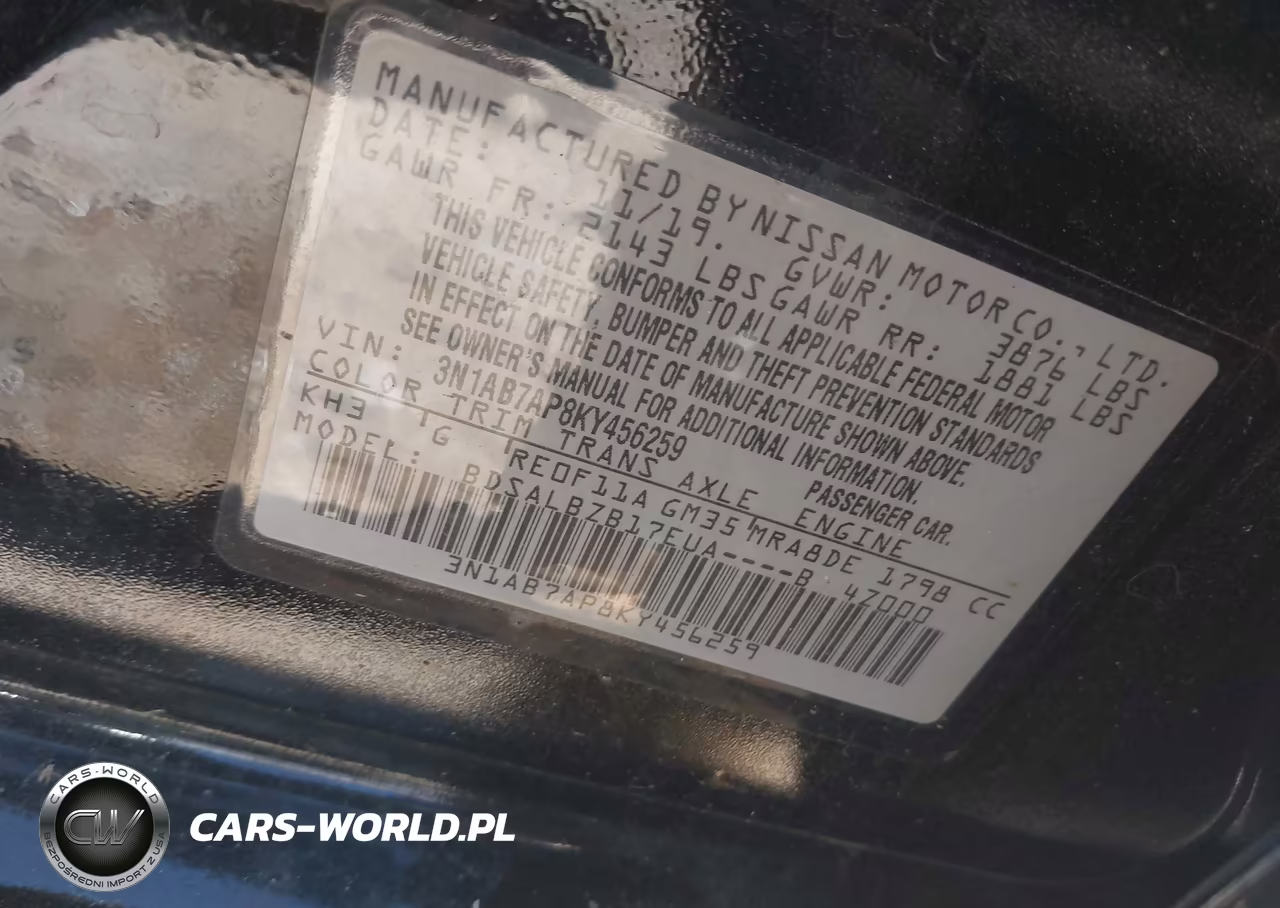2019 Nissan Sentra S VIN:3N1AB7AP8KY456259 - 9