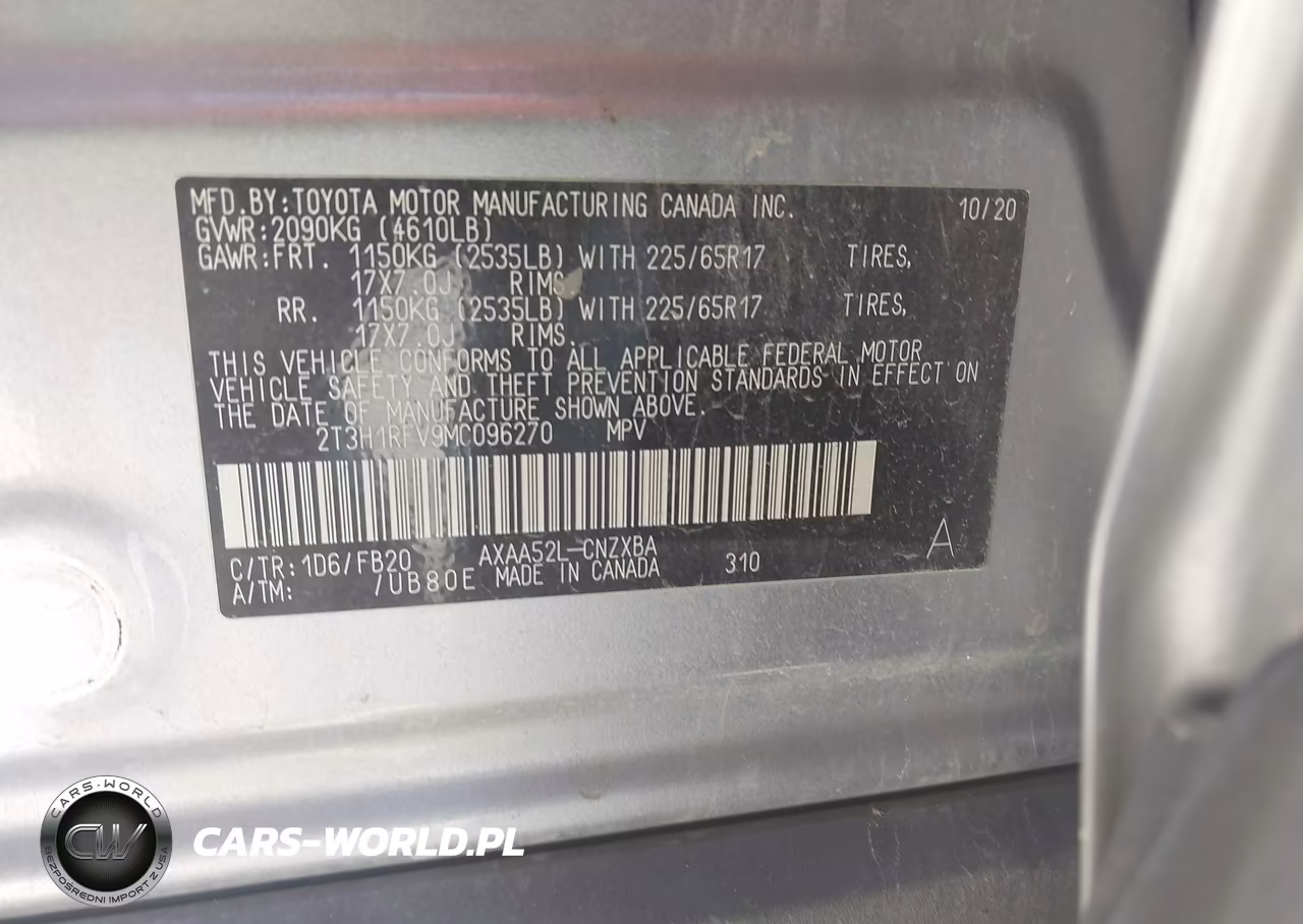 2021 Toyota Rav4 Le VIN:2T3H1RFV9MC096270 - 9