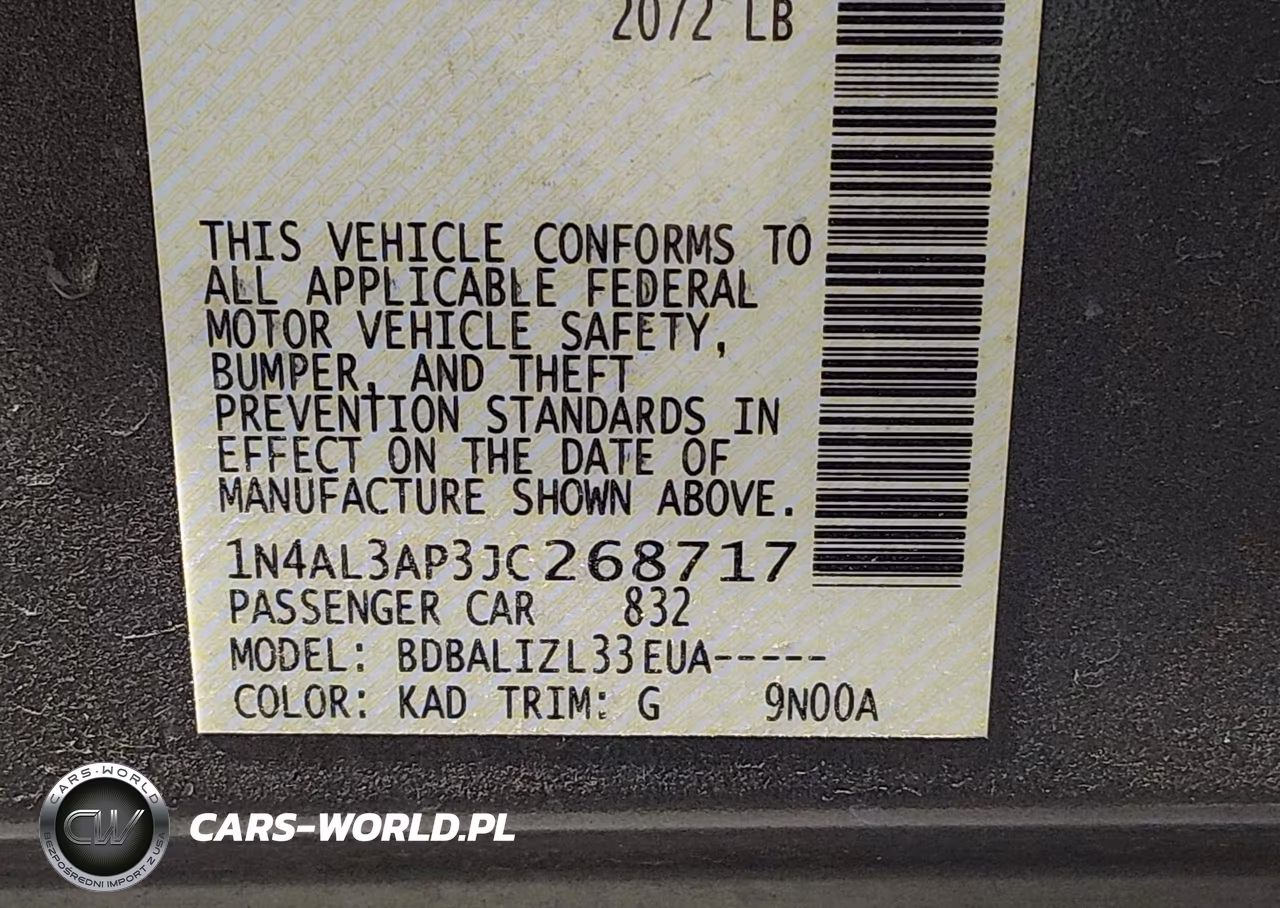 2018 Nissan Altima 2.5 Sv VIN:1N4AL3AP3JC268717 - 9