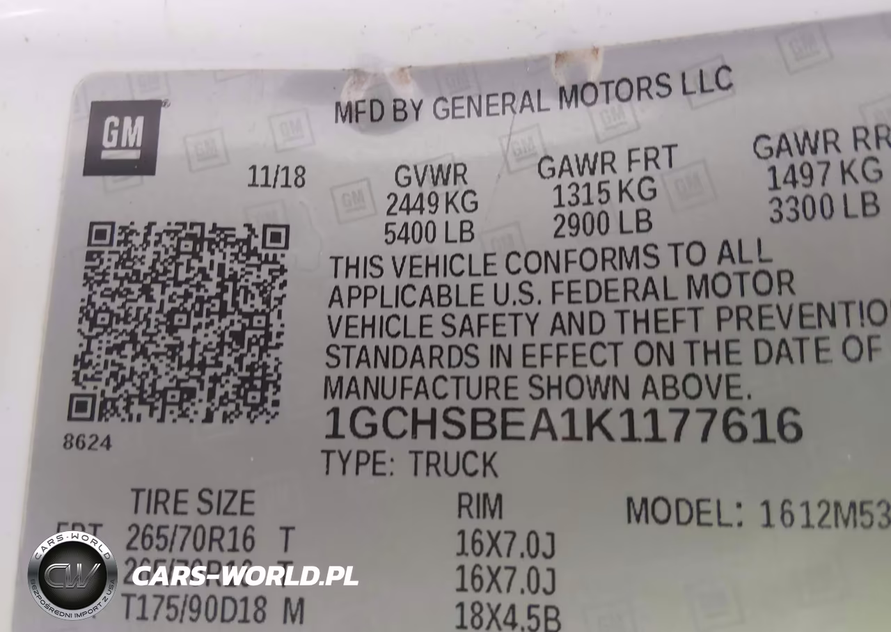 2019 Chevrolet Colorado Wt VIN:1GCHSBEA1K1177616 - 9