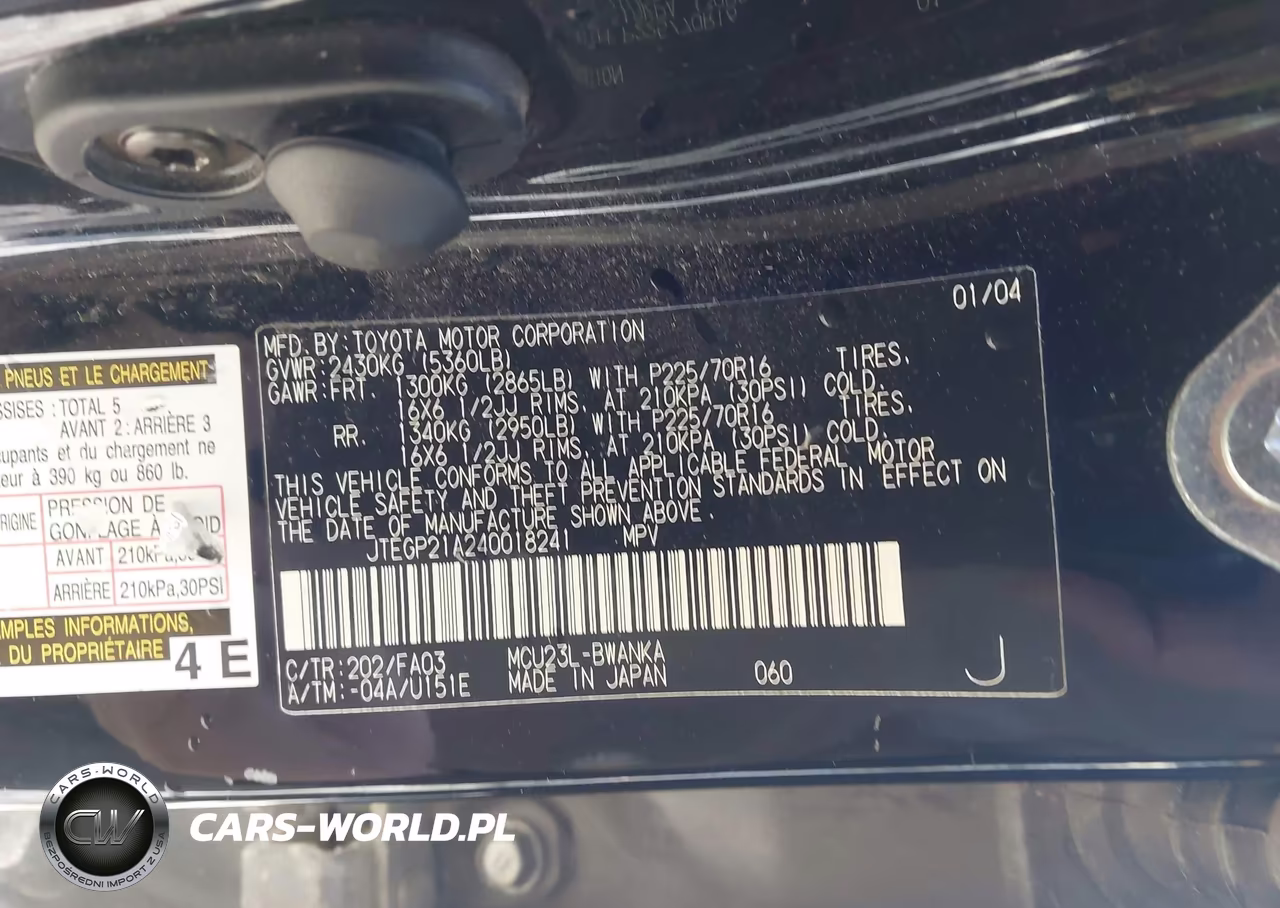 2004 Toyota Highlander V6 VIN:JTEGP21A240018241 - 9
