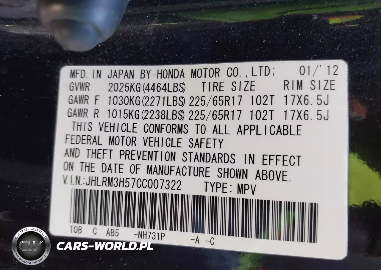 2012 Honda Cr-V Ex VIN:JHLRM3H57CC007322 - 9