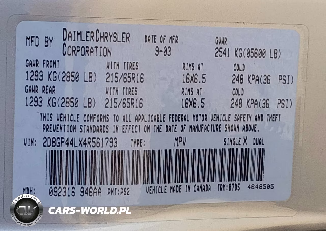 2004 Dodge Grand Caravan Sxt VIN:2D8GP44LX4R561793 - 9