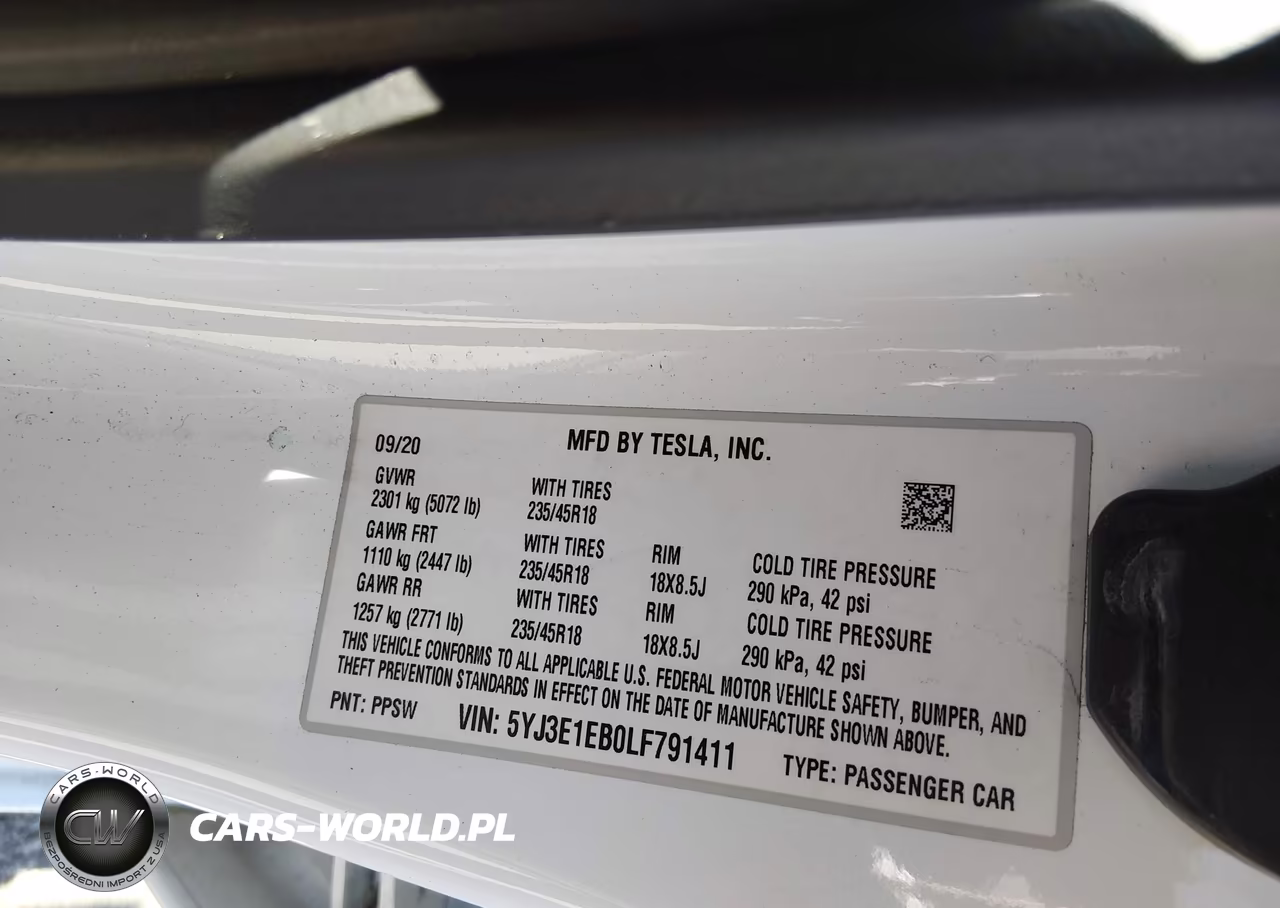 2020 Tesla Model 3 Long Range Dual Motor All-Wheel Drive VIN:5YJ3E1EB0LF791411 - 9