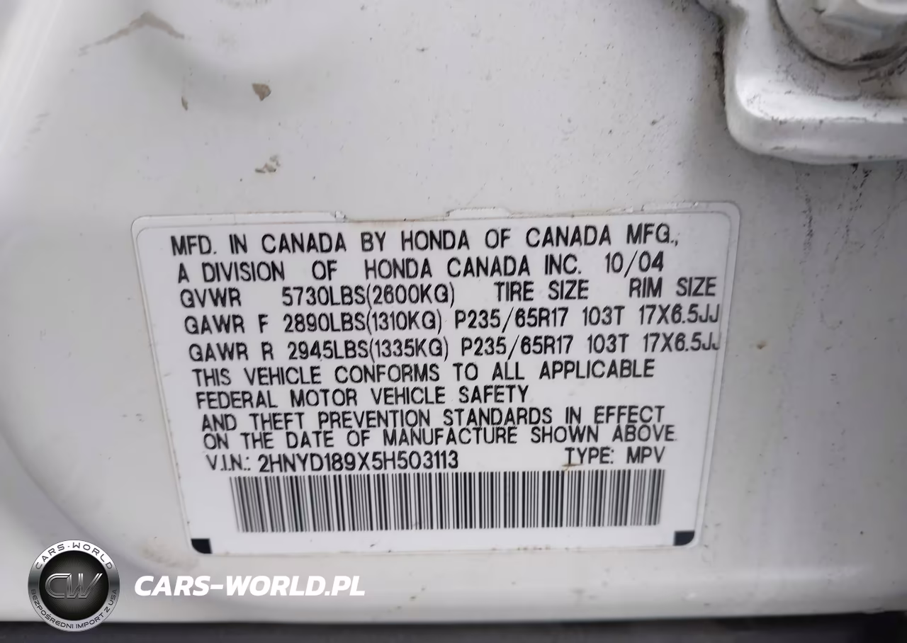 2005 Acura Mdx VIN:2HNYD189X5H503113 - 9