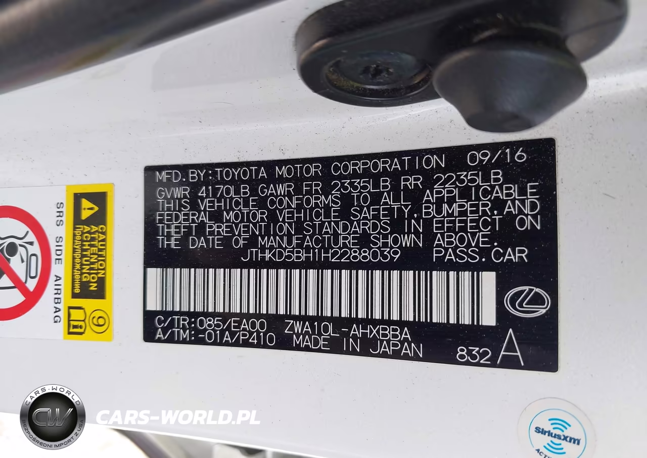 2017 Lexus Ct Ct 200H F Sport VIN:JTHKD5BH1H2288039 - 9