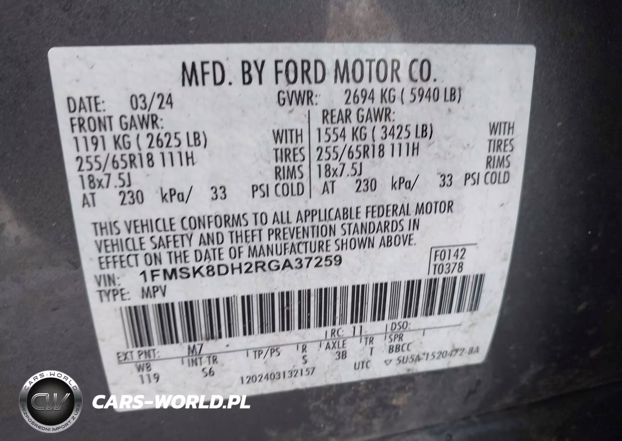 2024 Ford Explorer Xlt VIN:1FMSK8DH2RGA37259 - 9