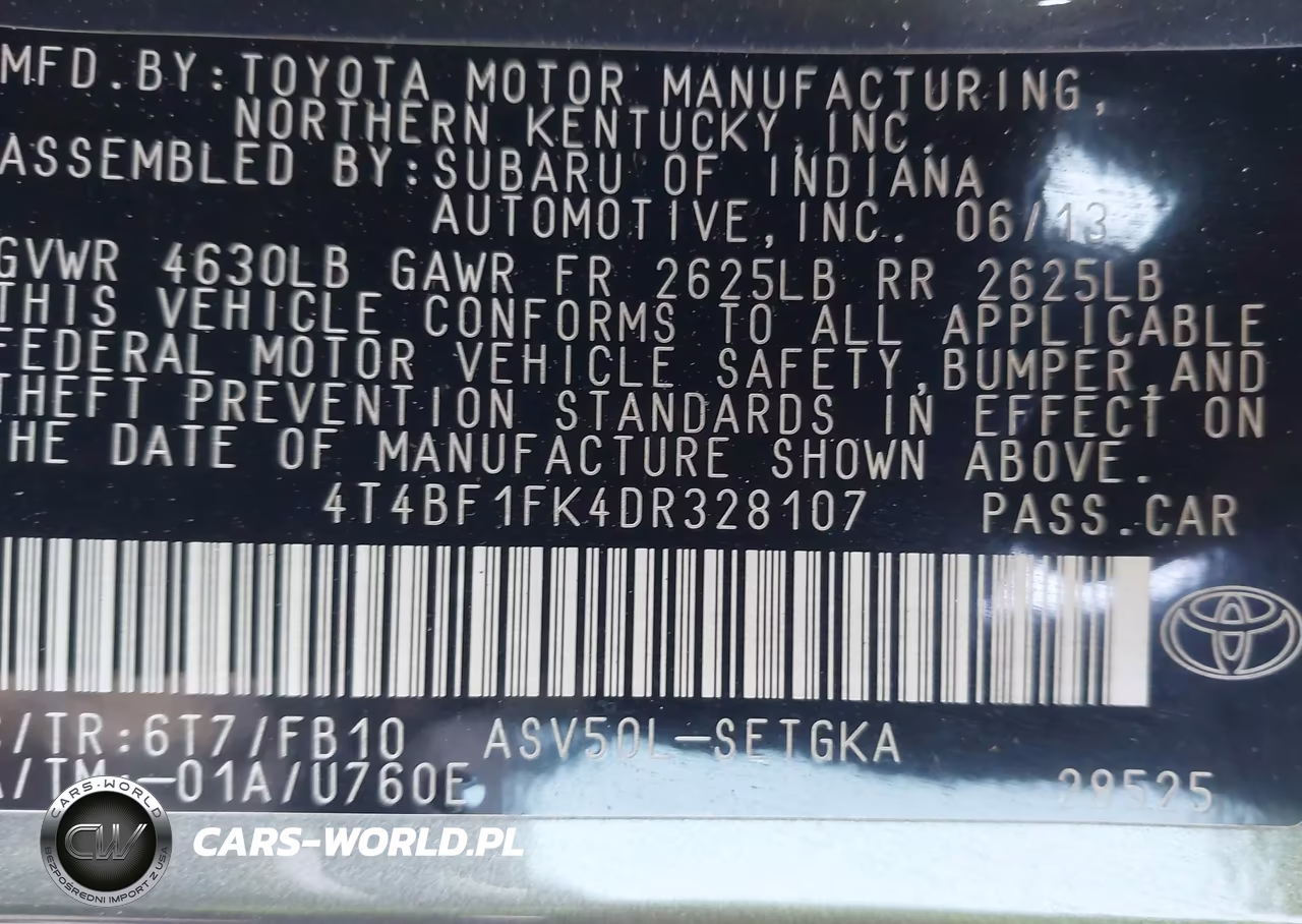 2013 Toyota Camry Xle VIN:4T4BF1FK4DR328107 - 9