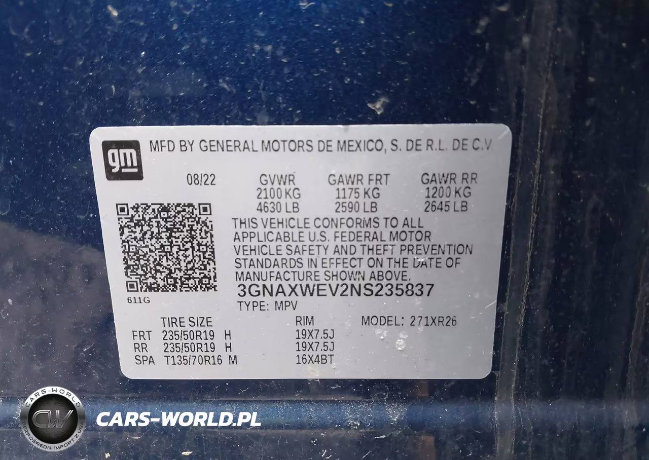 2022 Chevrolet Equinox Awd Rs VIN:3GNAXWEV2NS235837 - 9