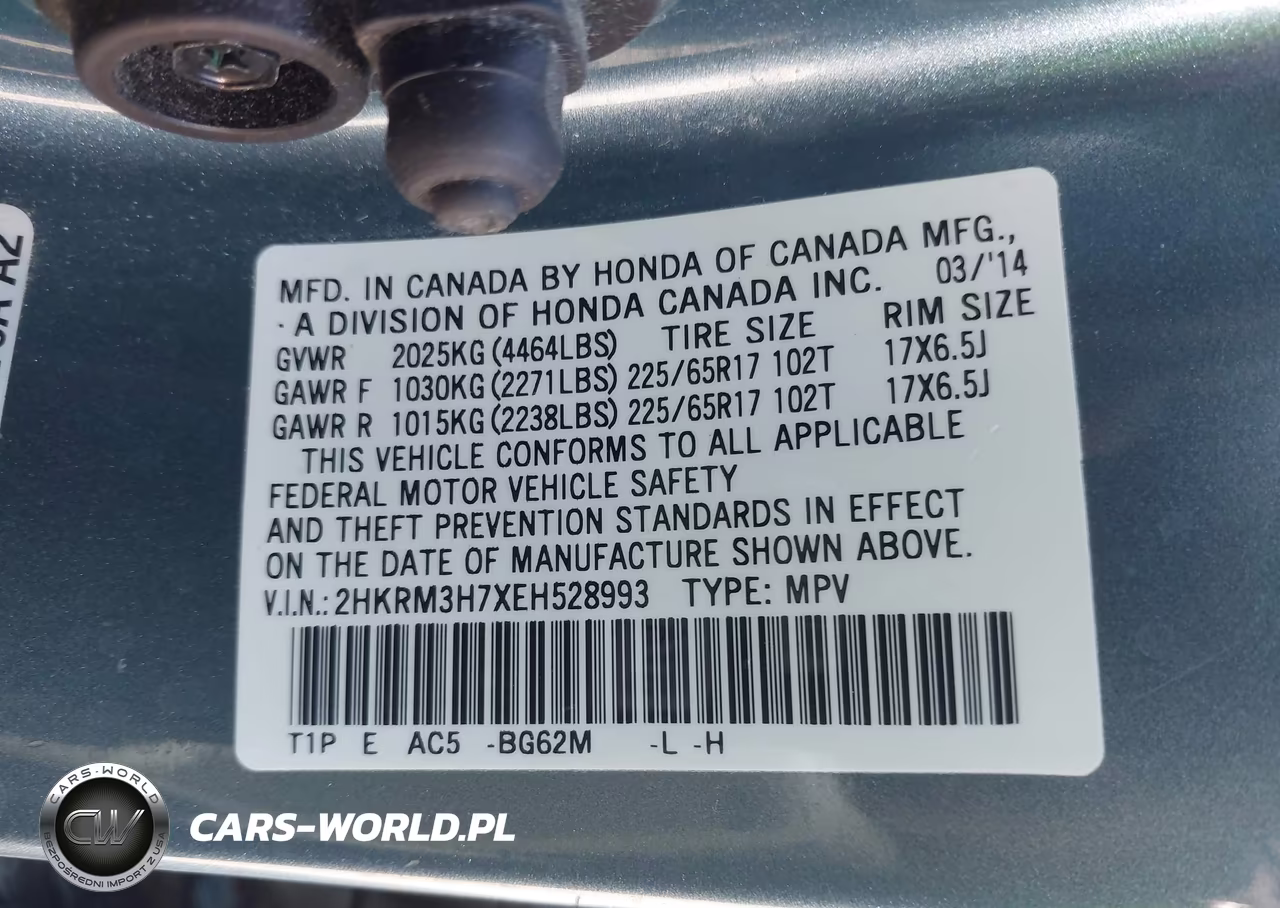 2014 Honda Cr-V Ex-L VIN:2HKRM3H7XEH528993 - 9