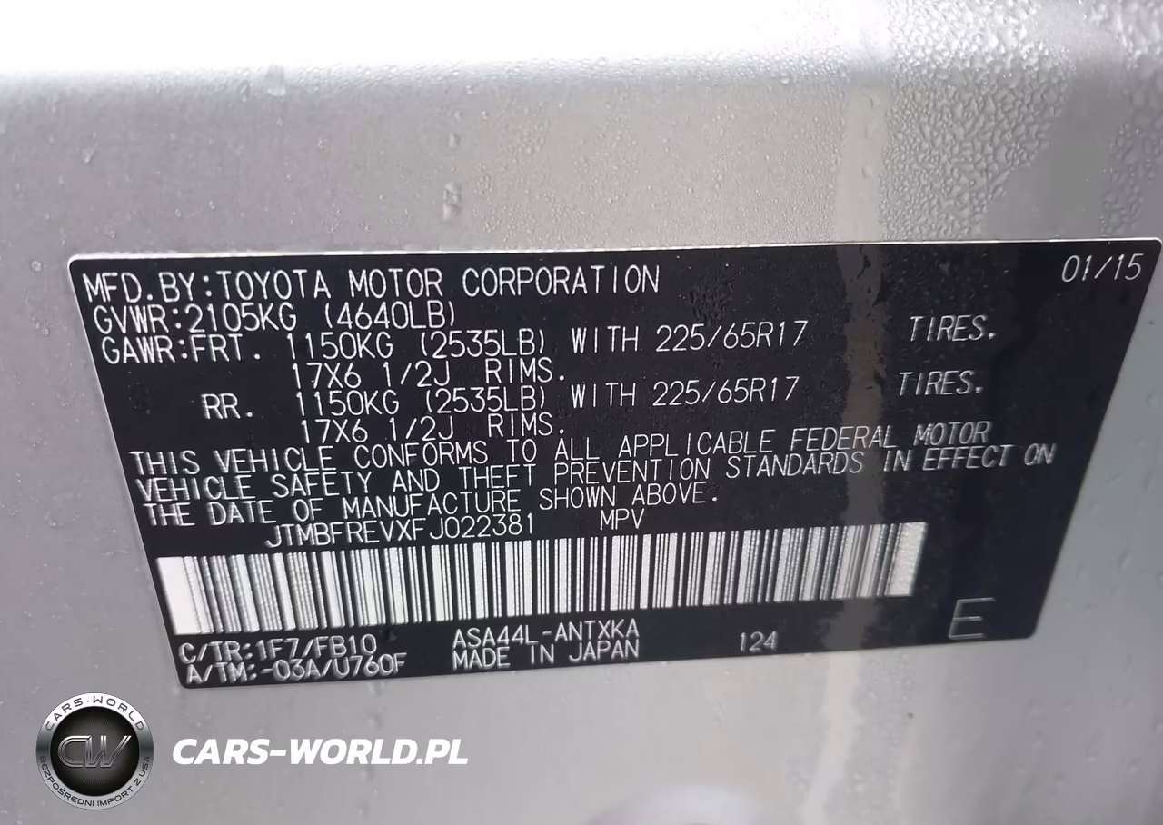 2015 Toyota Rav4 Le VIN:JTMBFREVXFJ022381 - 9