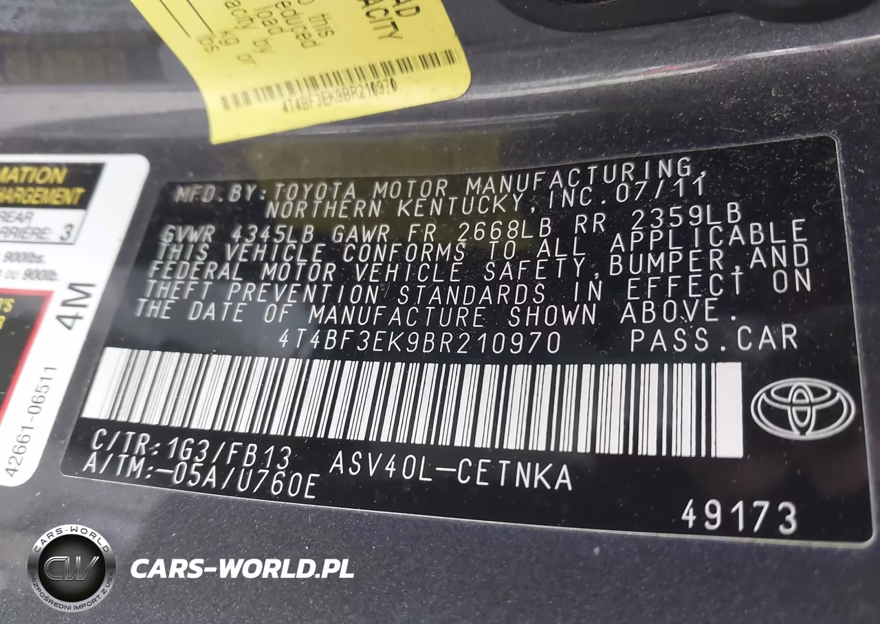 2011 Toyota Camry Le VIN:4T4BF3EK9BR210970 - 9
