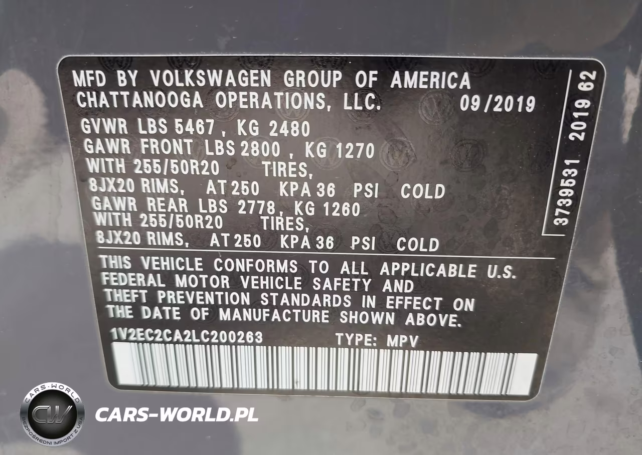 2020 Volkswagen Atlas Cross Sport 2.0T Sel-2.0T Sel R-Line VIN:1V2EC2CA2LC200263 - 9