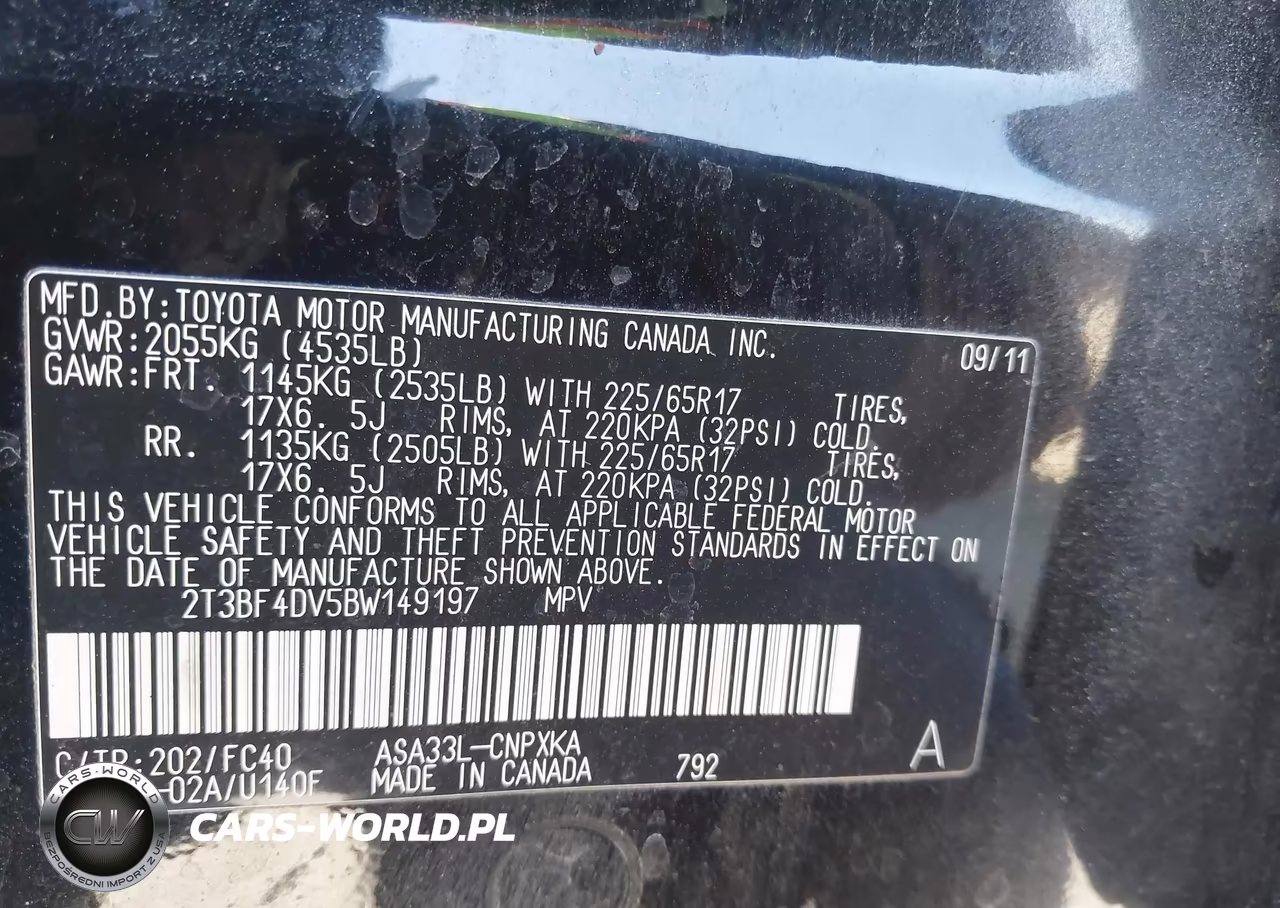 2011 Toyota Rav4 VIN:2T3BF4DV5BW149197 - 9