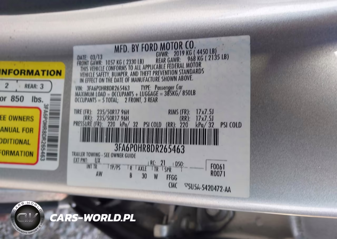 2013 Ford Fusion Se VIN:3FA6P0HR8DR265463 - 9