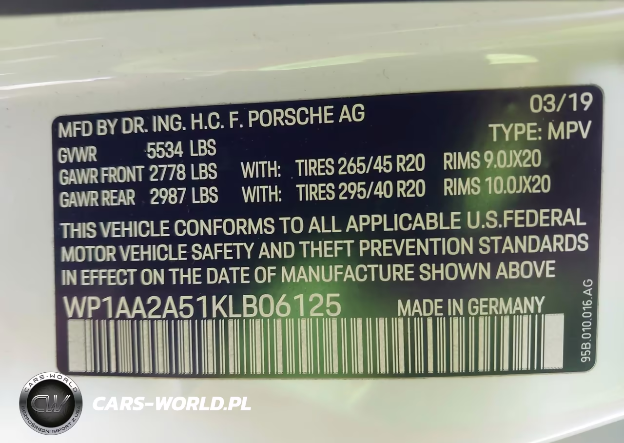 2019 Porsche Macan VIN:WP1AA2A51KLB06125 - 9