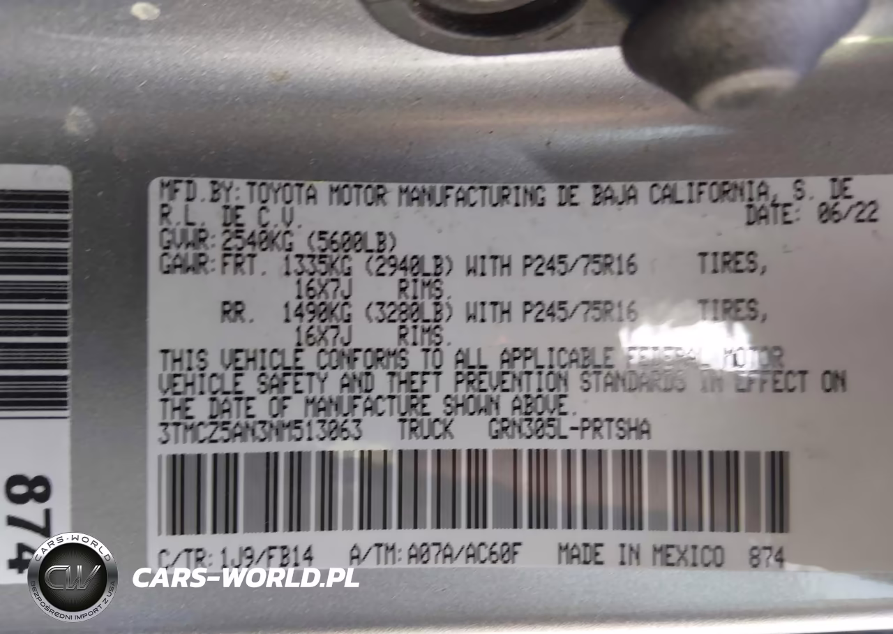 2022 Toyota Tacoma Sr V6 VIN:3TMCZ5AN3NM513063 - 9