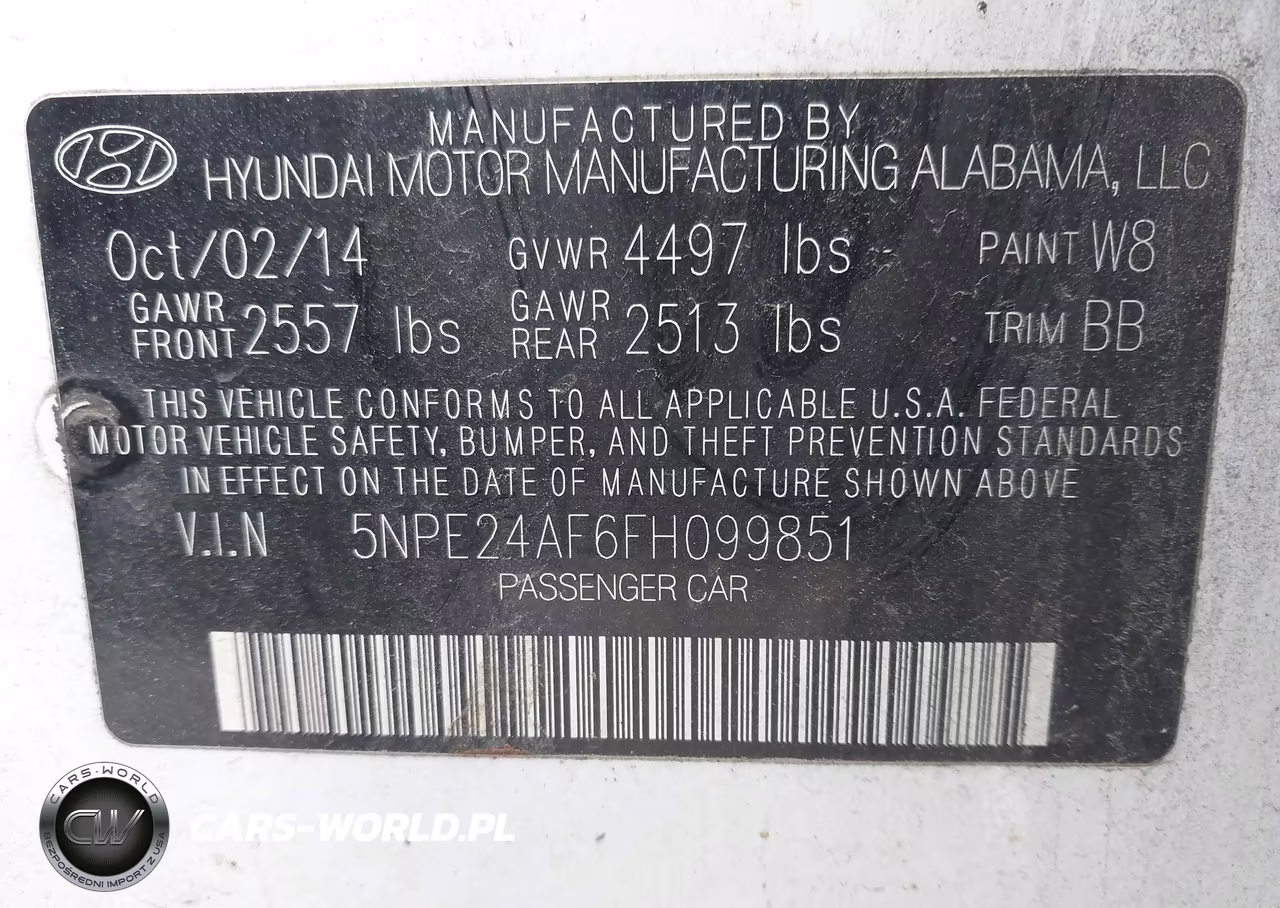 2015 Hyundai Sonata Se VIN:5NPE24AF6FH099851 - 9