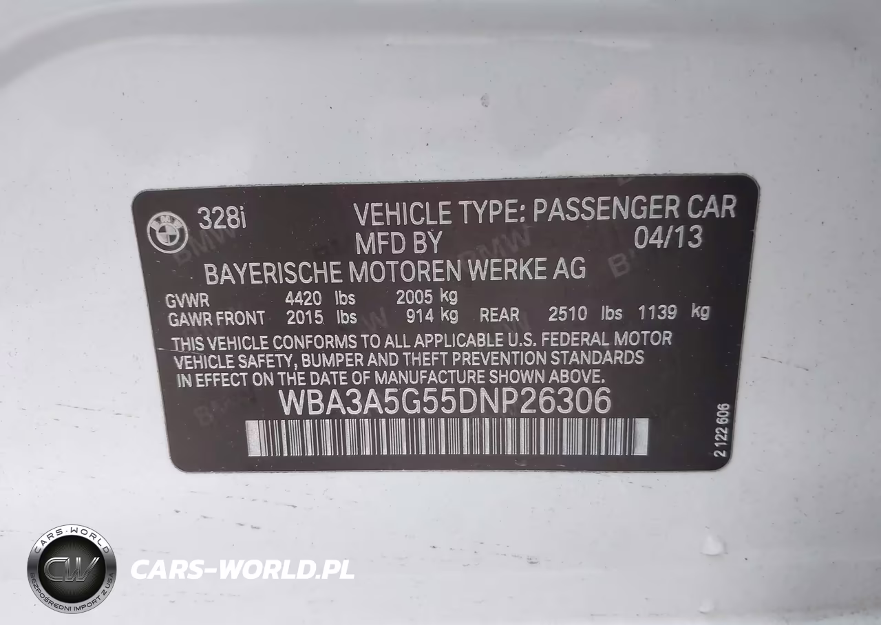 2013 BMW 328I VIN:WBA3A5G55DNP26306 - 9