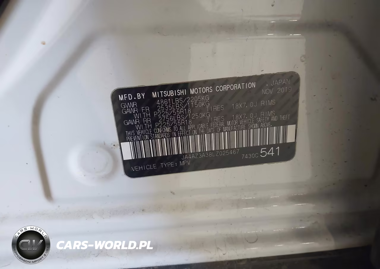2020 Mitsubishi Outlander Sel 2.4 S-Awc VIN:JA4AZ3A38LZ025467 - 9