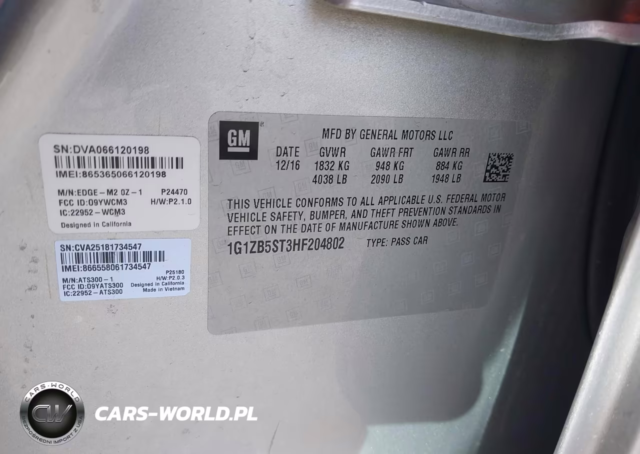 2017 Chevrolet Malibu Ls VIN:1G1ZB5ST3HF204802 - 9