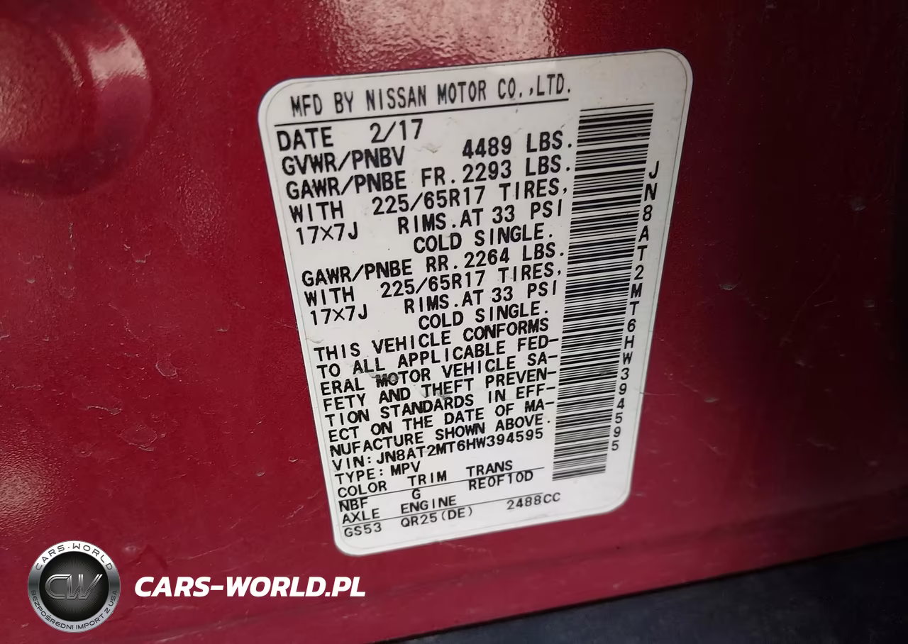 2017 Nissan Rogue Sv VIN:JN8AT2MT6HW394595 - 9