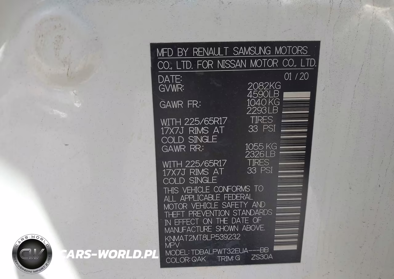 2020 Nissan Rogue S Fwd VIN:KNMAT2MT8LP539232 - 9