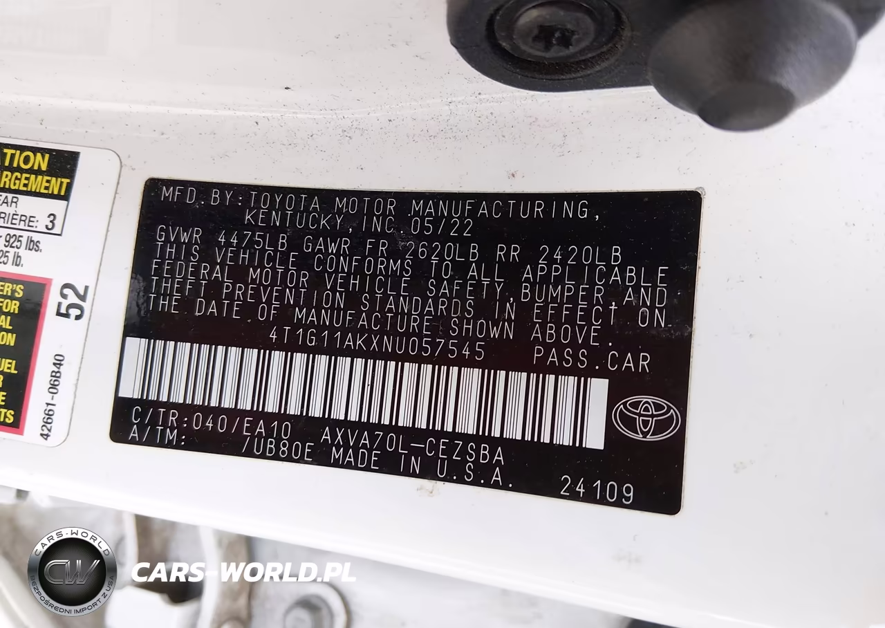 2022 Toyota Camry Se VIN:4T1G11AKXNU057545 - 9