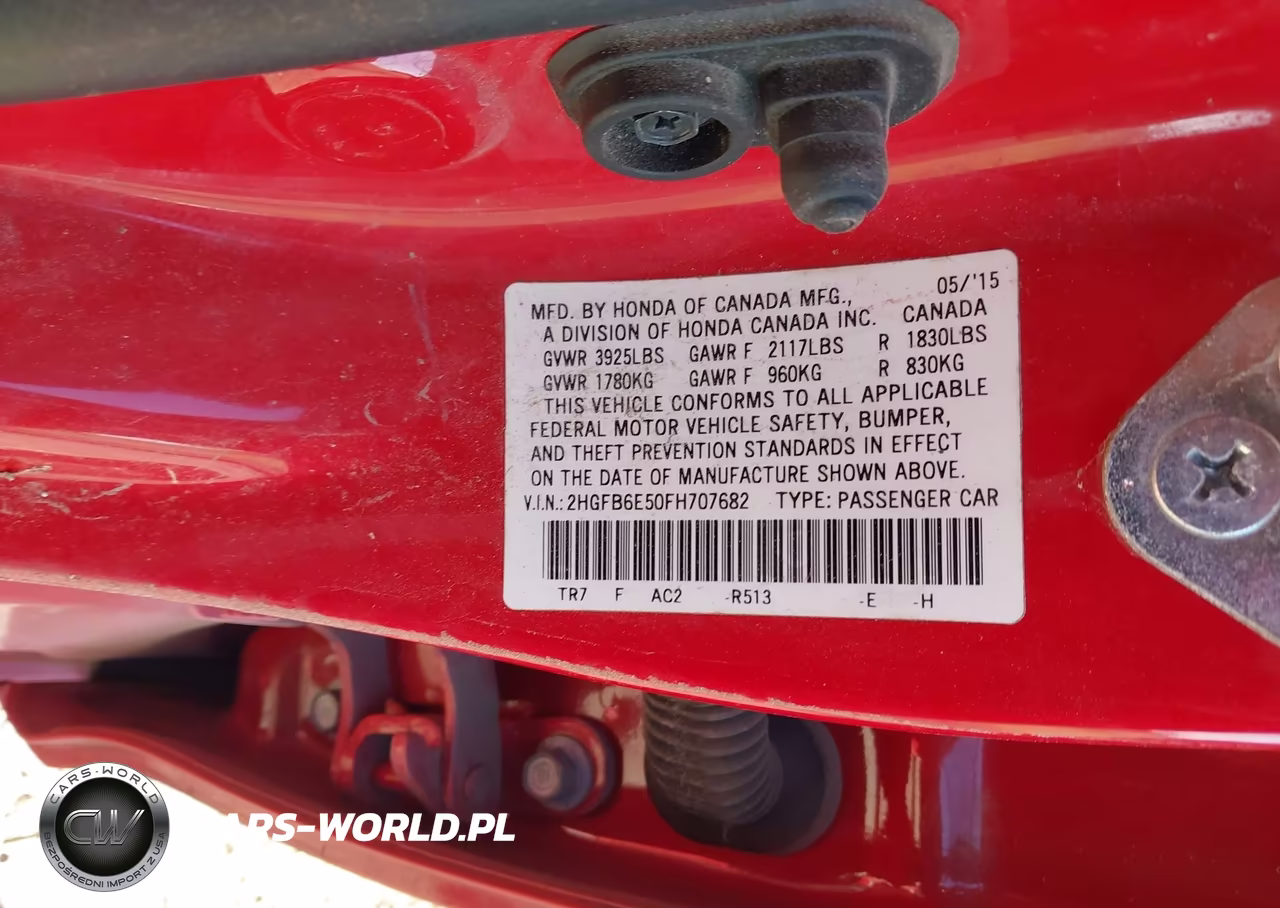 2015 Honda Civic Si VIN:2HGFB6E50FH707682 - 9