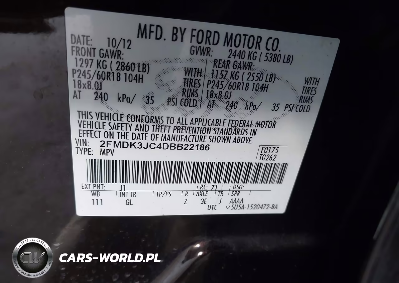 2013 Ford Edge Sel VIN:2FMDK3JC4DBB22186 - 9