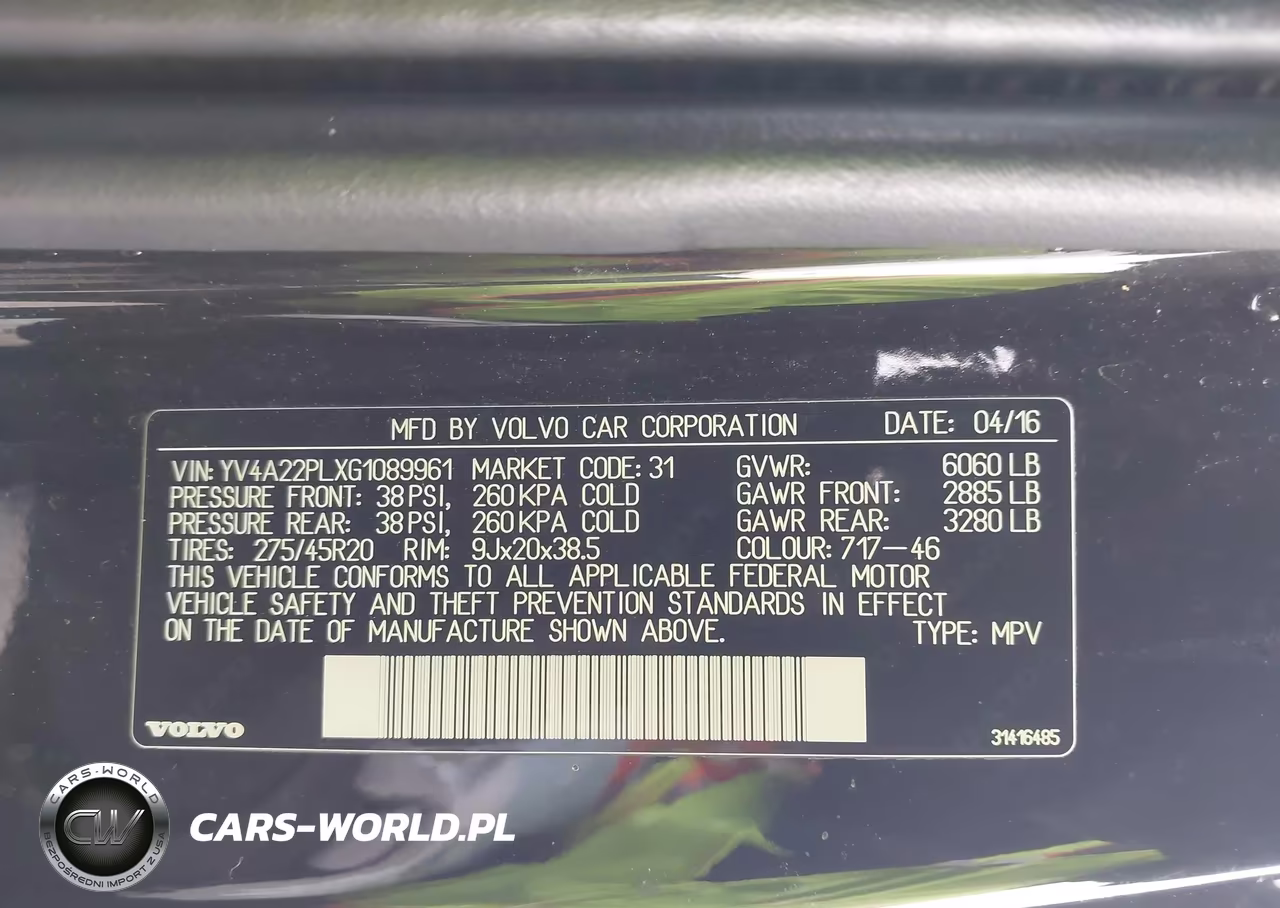 2016 Volvo Xc90 T6 Inscription VIN:YV4A22PLXG1089961 - 9