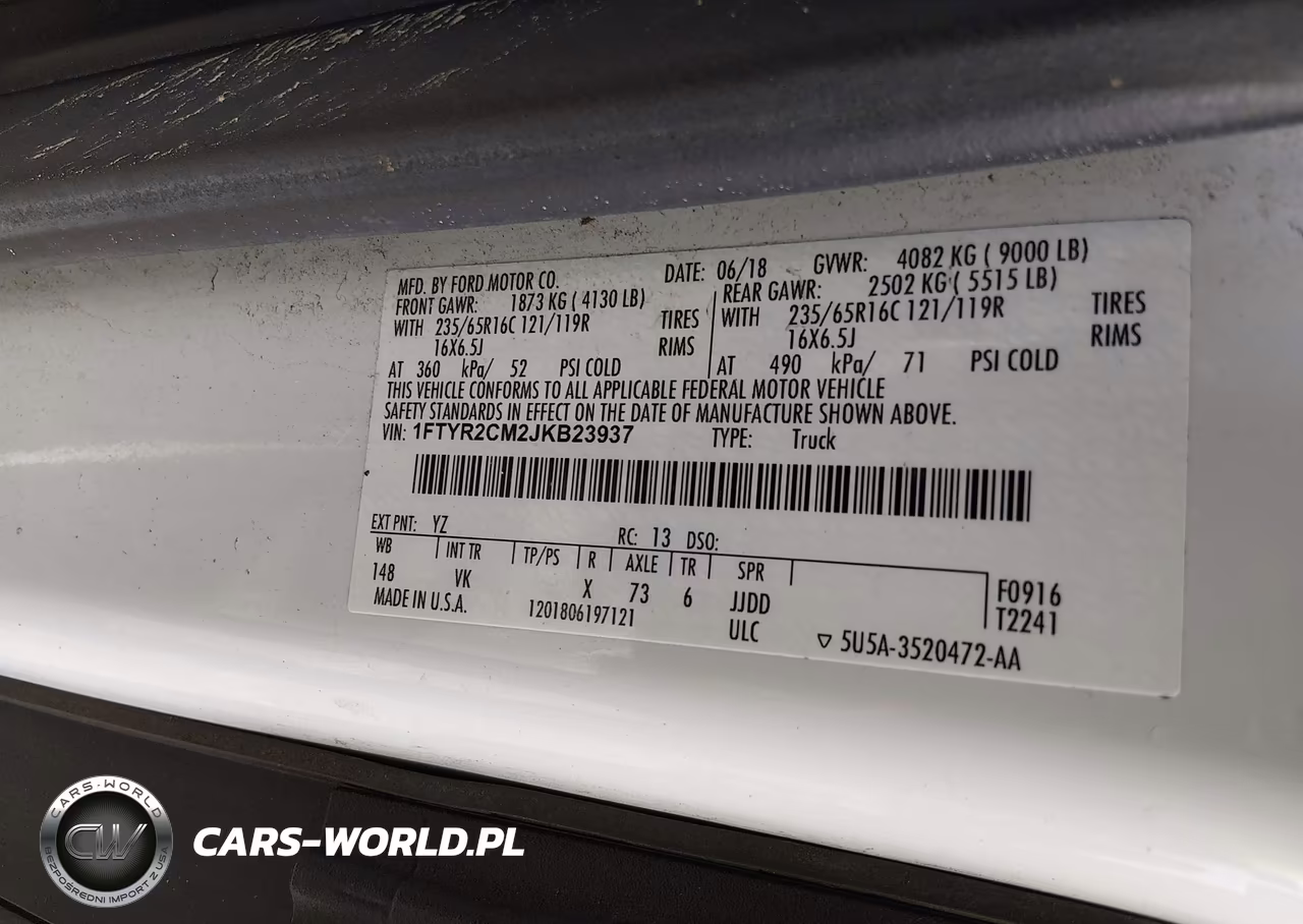 2018 Ford Transit-250 VIN:1FTYR2CM2JKB23937 - 9