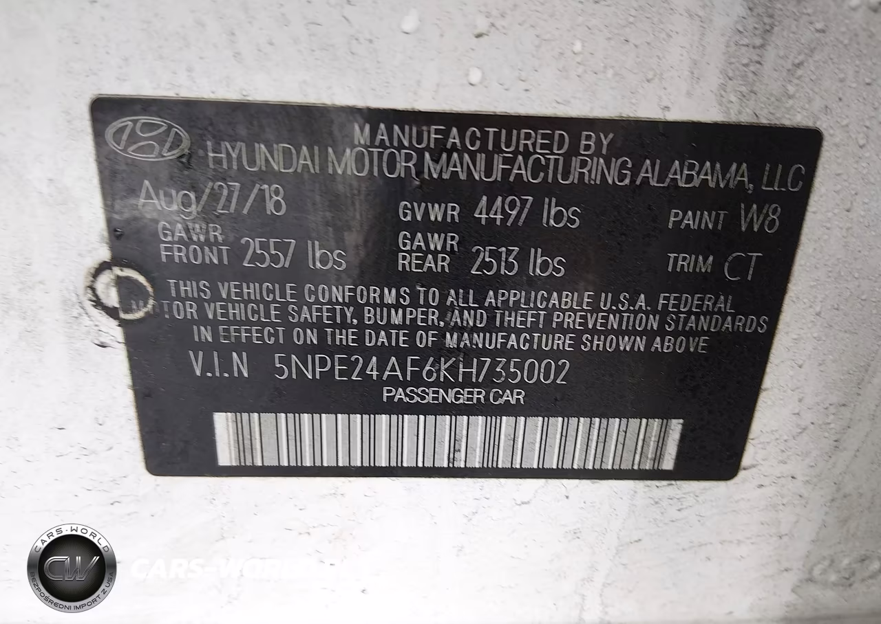 2019 Hyundai Sonata Se VIN:5NPE24AF6KH735002 - 9