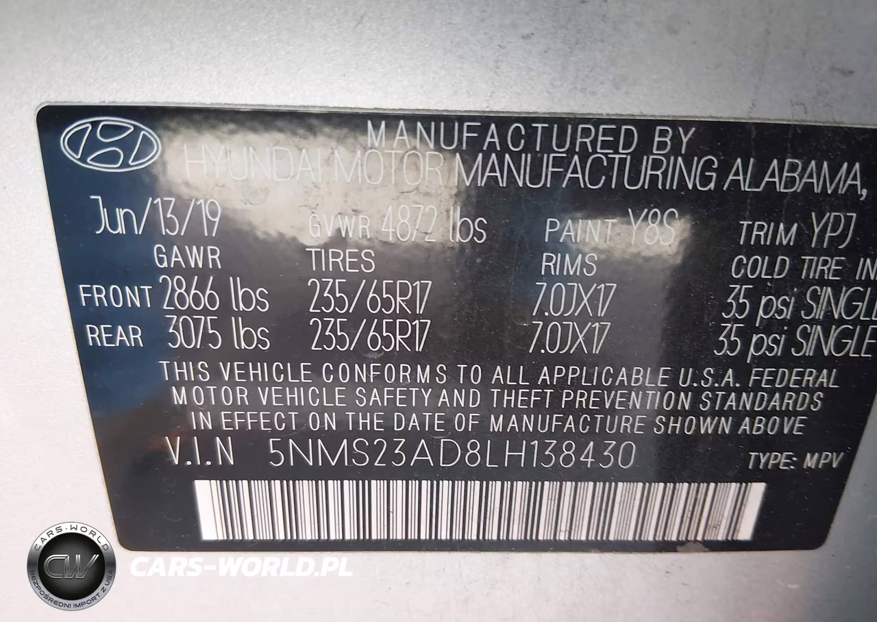 2020 Hyundai Santa Fe Se VIN:5NMS23AD8LH138430 - 9