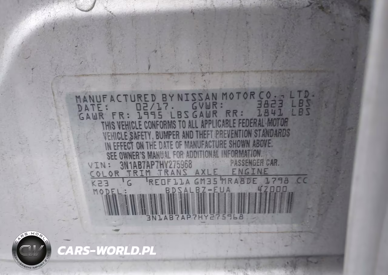 2017 Nissan Sentra S VIN:3N1AB7AP7HY275968 - 9