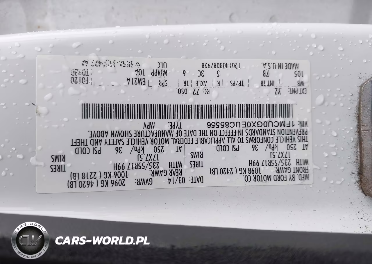 2014 Ford Escape Se VIN:1FMCU0GX0EUC85556 - 9