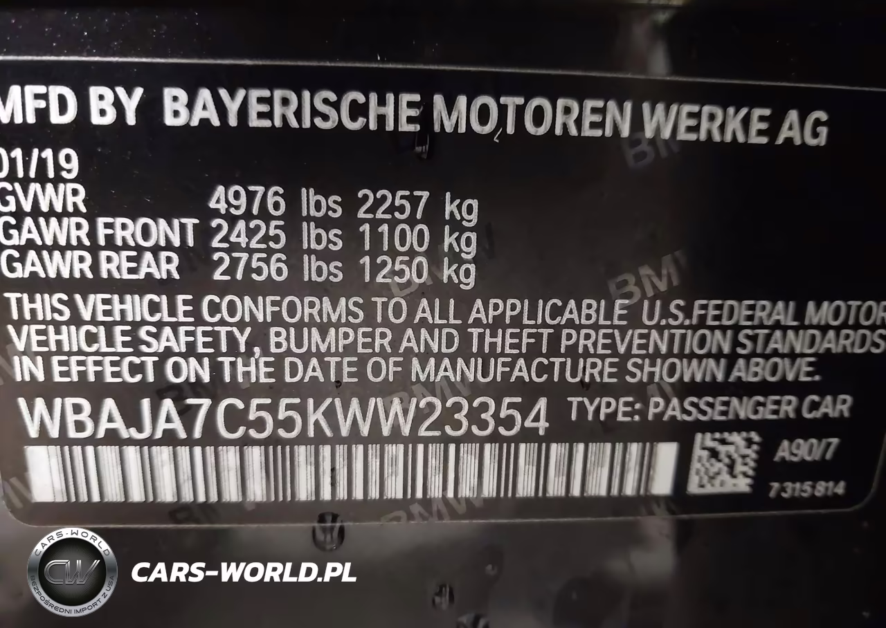 2019 BMW 530I xDrive VIN:WBAJA7C55KWW23354 - 9
