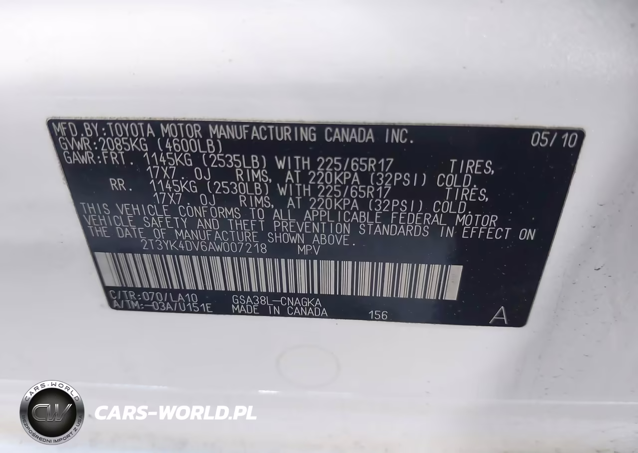 2010 Toyota Rav4 Limited V6 VIN:2T3YK4DV6AW007218 - 9