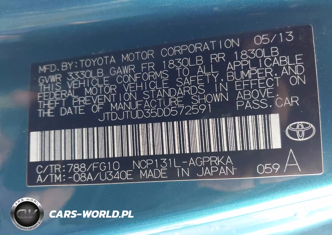 2013 Toyota Yaris L-Le VIN:JTDJTUD35DD572591 - 9