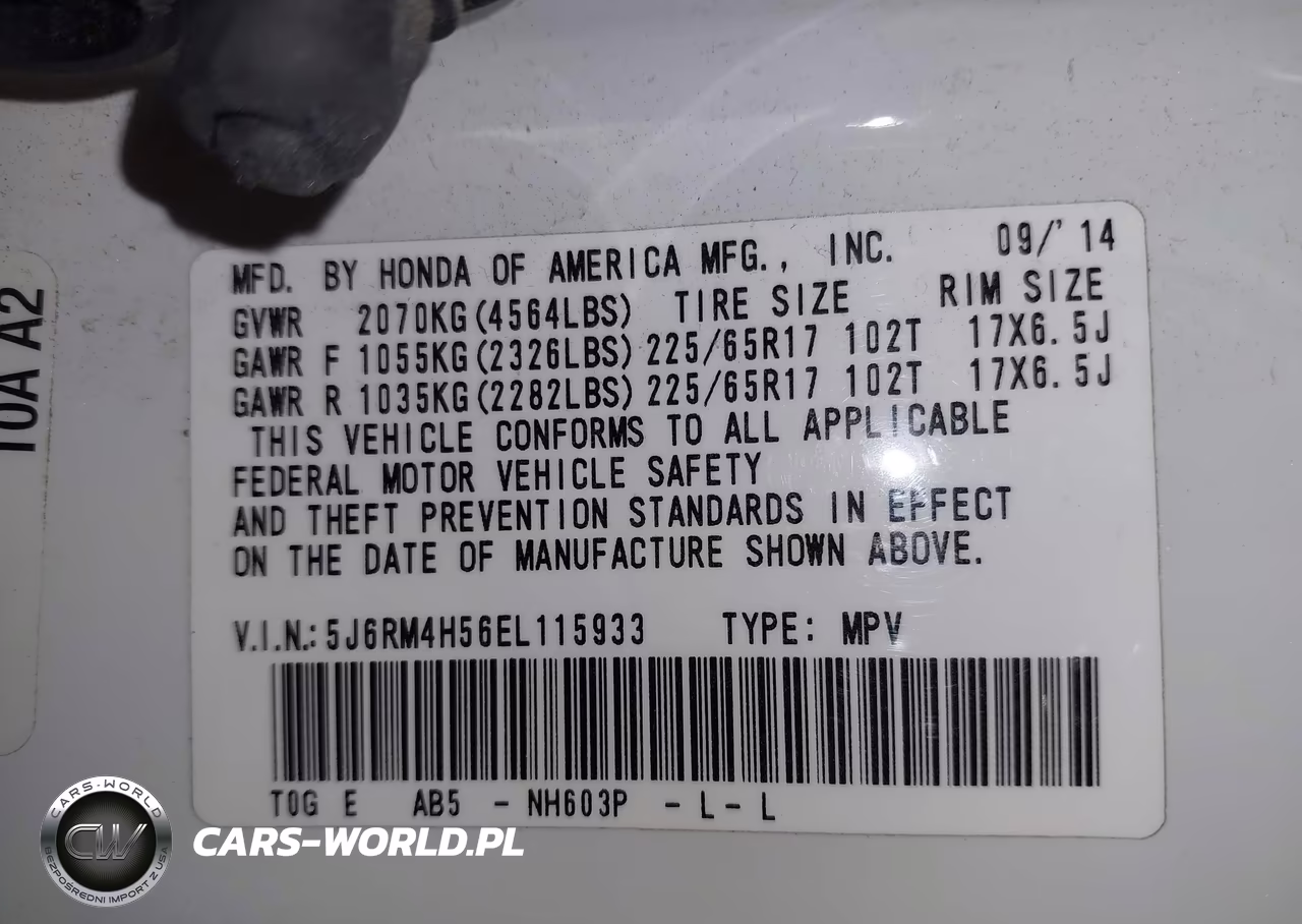 2014 Honda Cr-V Ex VIN:5J6RM4H56EL115933 - 9