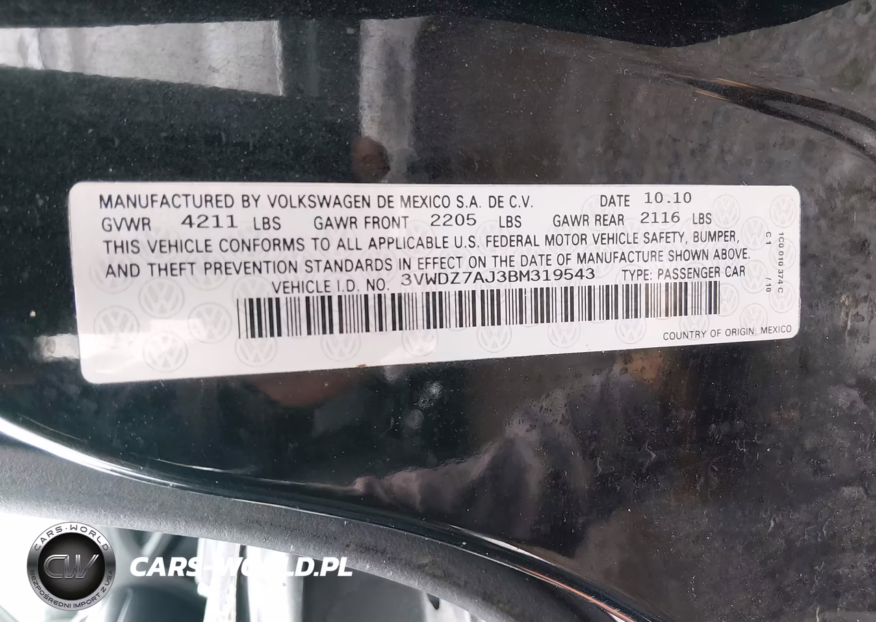 2011 Volkswagen Jetta 2.5L Se VIN:3VWDZ7AJ3BM319543 - 9